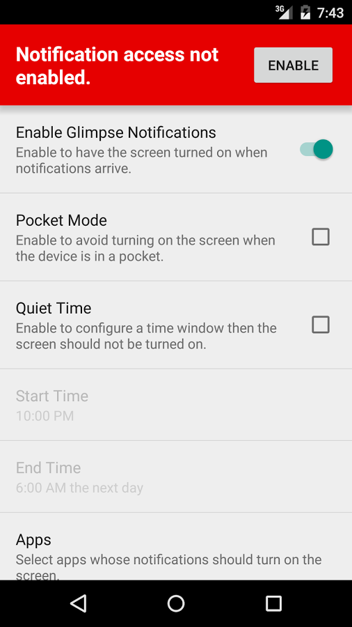 Glimpse Notifications