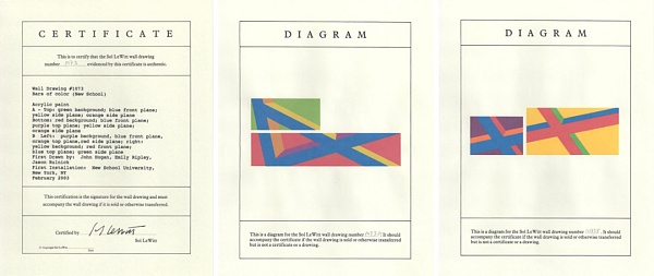 Sol Lewitt： 墙上绘画 #1073， 2002。新学院藏品