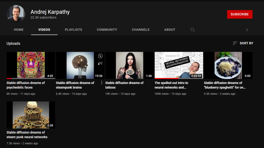 截图来源：Andrej Karpathy 的 YouTube 频道