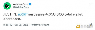 Watchr.Guru：RP的钱包地址总数超过435万