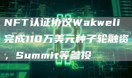 NFT认证协议Wakweli完成110万美元种子轮融资，Summit等参投1