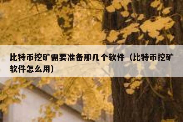 比特币挖矿需要准备那几个软件（比特币挖矿软件怎么用）-第1张图片-欧意下载