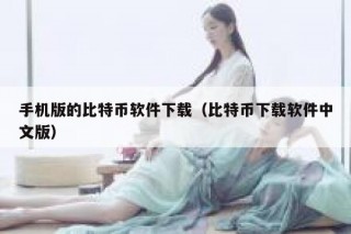 手机版的比特币软件下载（比特币下载软件中文版）
