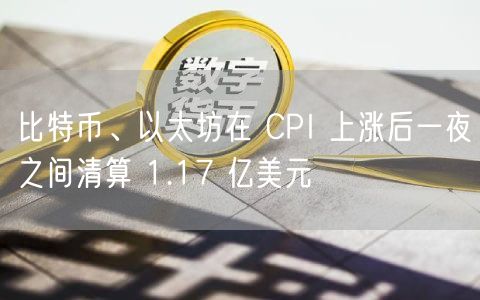 比特币、以太坊在 CPI 上涨后一夜之间清算 1.17 亿美元-第1张图片-欧意下载 比特币、以太坊在 CPI 上涨后一夜之间清算 1.17 亿美元-第1张图片-欧意下载