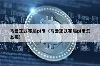 马云正式布局pi币（马云正式布局pi币怎么买）