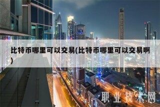 比特币哪里可以交易(比特币哪里可以交易啊)