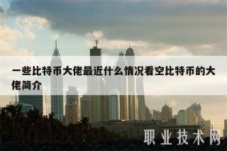 一些比特币大佬最近什么情况看空比特币的大佬简介