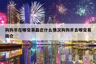 狗狗币在哪交易最近什么情况狗狗币去哪交易简介